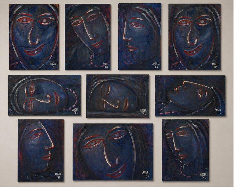 Faces in Blue, óleo, 1983